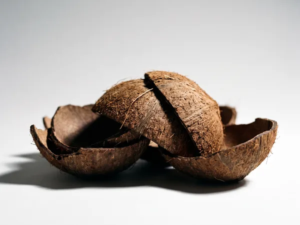 Broken coconut shell pieces, the raw material for our activated carbon